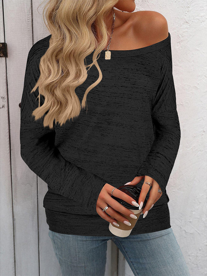 Damen Oversize off-shoulder feinstrick Pullover mit weitem Bootsausschnitt Drune