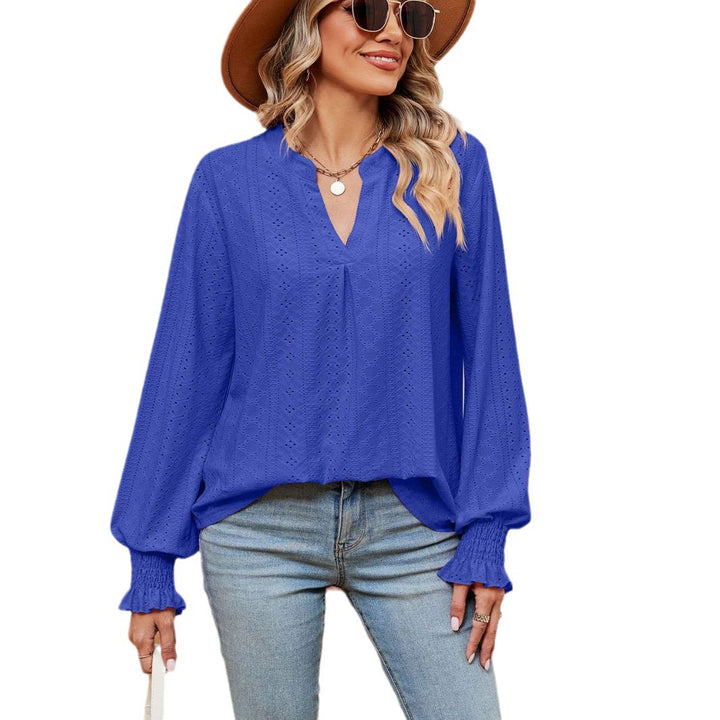 Damen Blusenshirt mit Lochmuster und eleganter Passform Drune