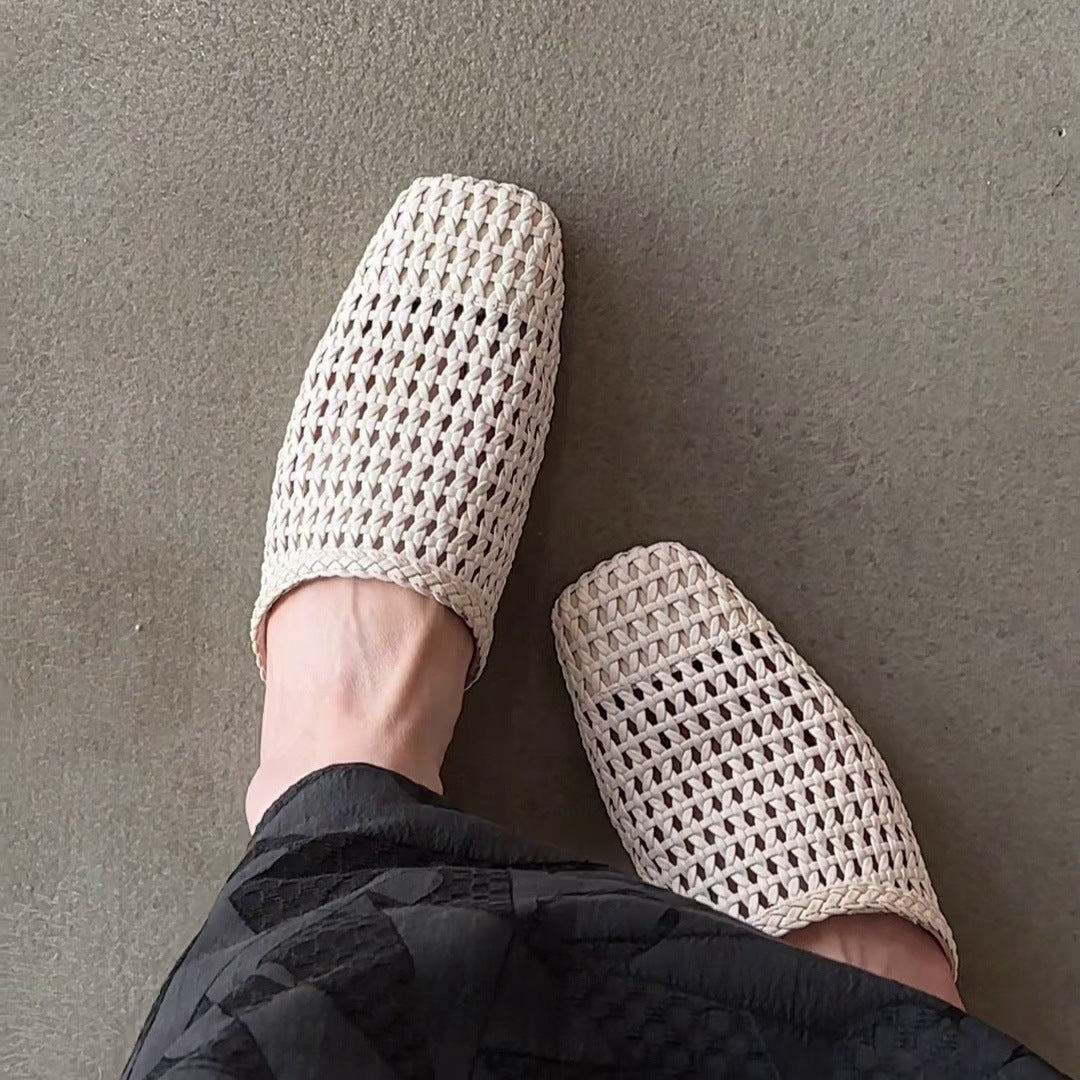Damen Freizeit-Mules aus geflochtenem Material Drune