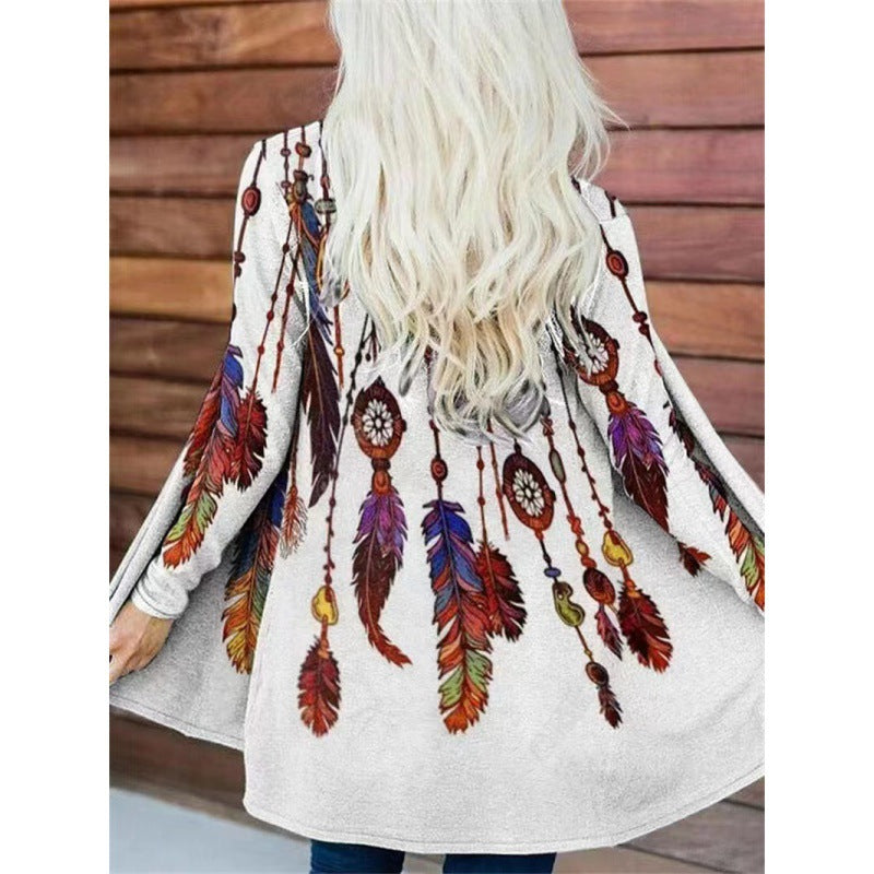 Damen farbenfroher Kapuzenpullover mit weitem Schnitt Drune