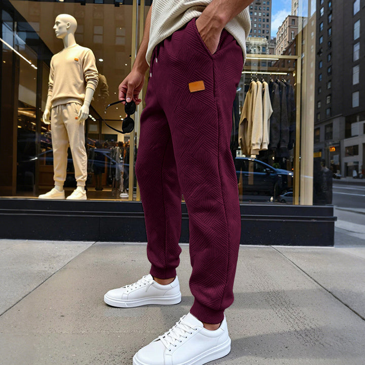 Herren Stepp-Jogginghose mit geometrischem Strukturmuster Drune