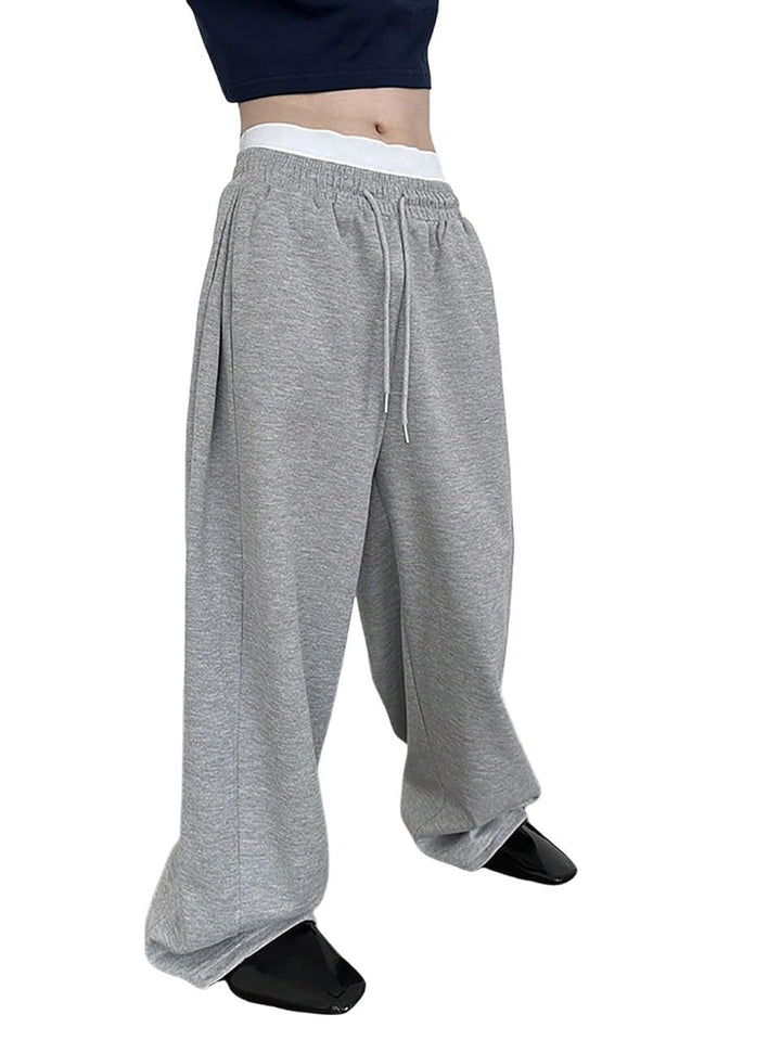 Unisex weite Sweatpants mit elastischem Bund, breitem Bein, Kordelzug und verdeckten Seitentaschen Drune