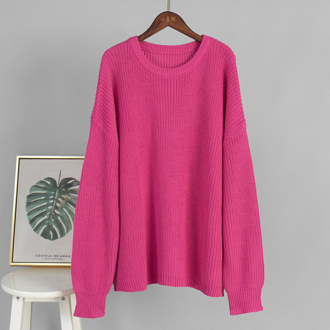 Damen Oversized Strickpullover mit lässigem Schnitt Drune