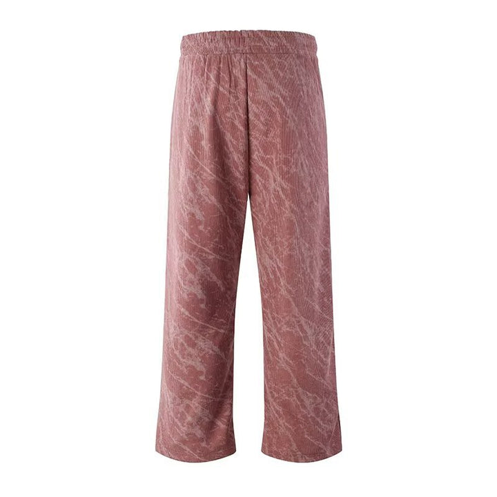 Herren Weite Cargo-Baggy-Hose mit Tunnelzugbund, Pattentaschen & technischem Marble-Print Drune