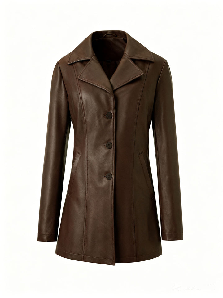 Damen Modischer Knopfblazer Drune