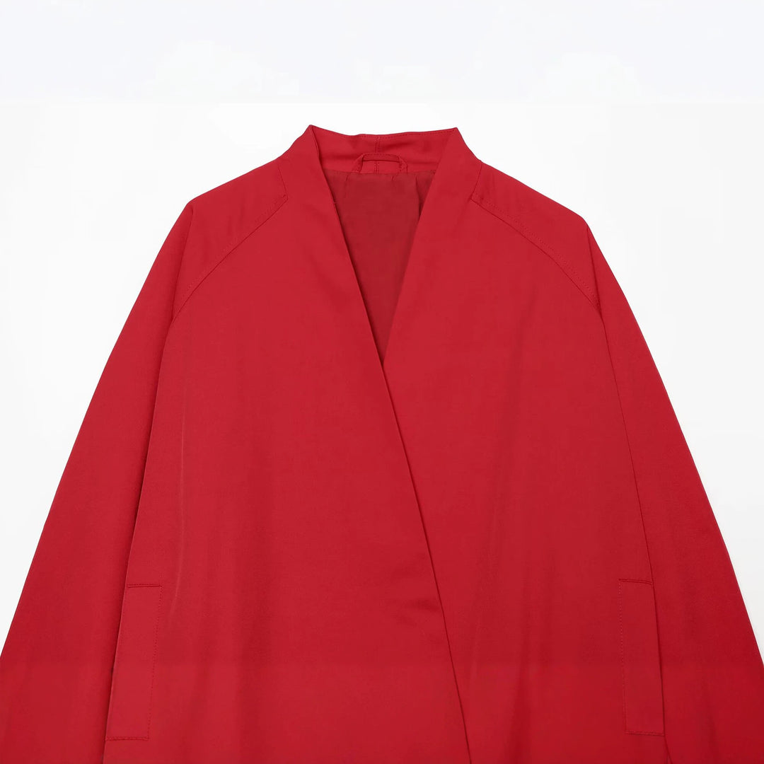 Damen Oversized Bomberjacke mit Schalkragen, Raglanärmeln und elastischem Saum Drune