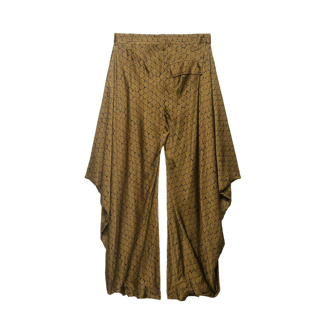 Damen Weite Palazzo-Hose mit asymmetrischem Volantsaum Drune
