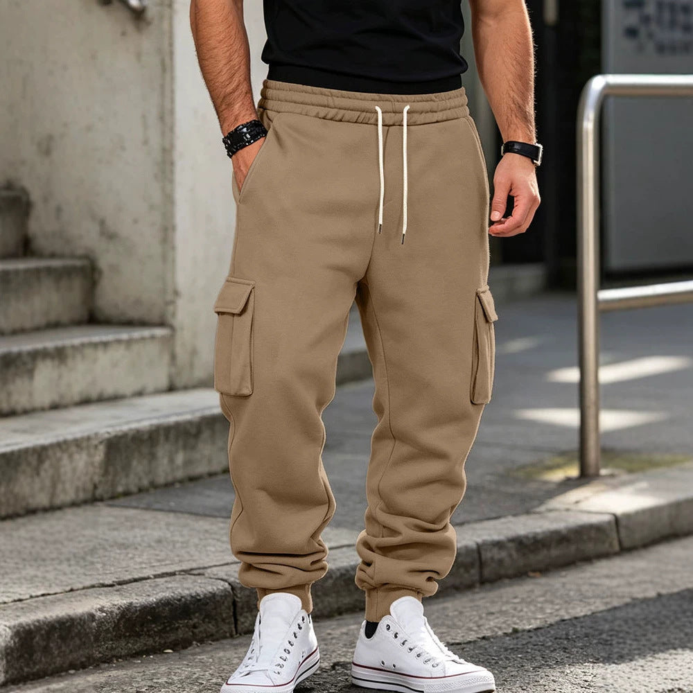 Herren Cargo-Jogginghose aus Baumwollfleece mit elastischem Bund und Beinbündchen Drune