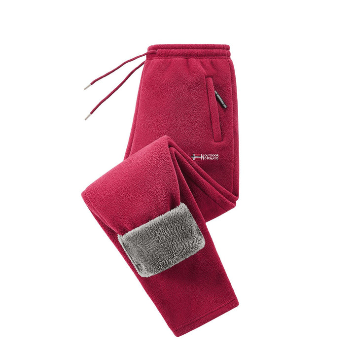 Damen Fleece-Jogginghose mit Teddy-Innenfutter und Reißverschlusstaschen Drune