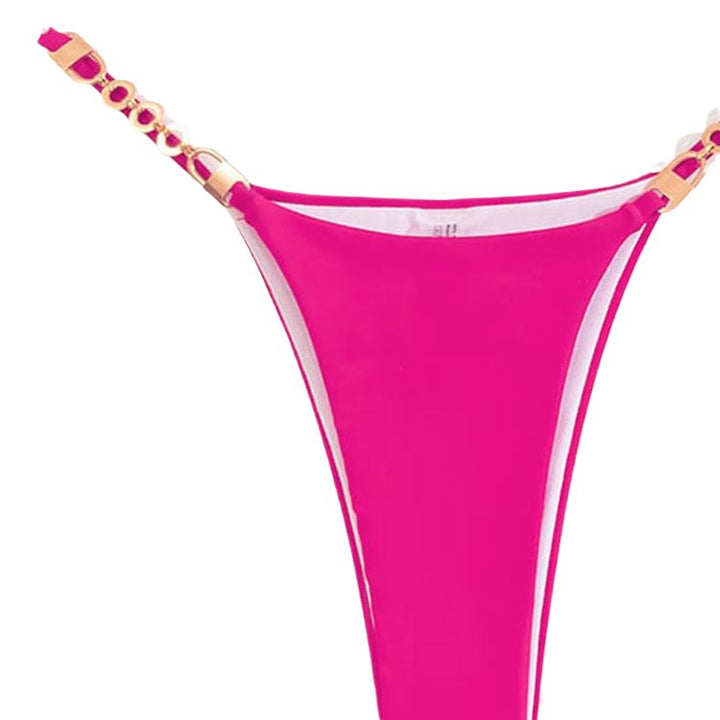 Damen Triangel-Bikini mit dekorativen Kettendetails Drune