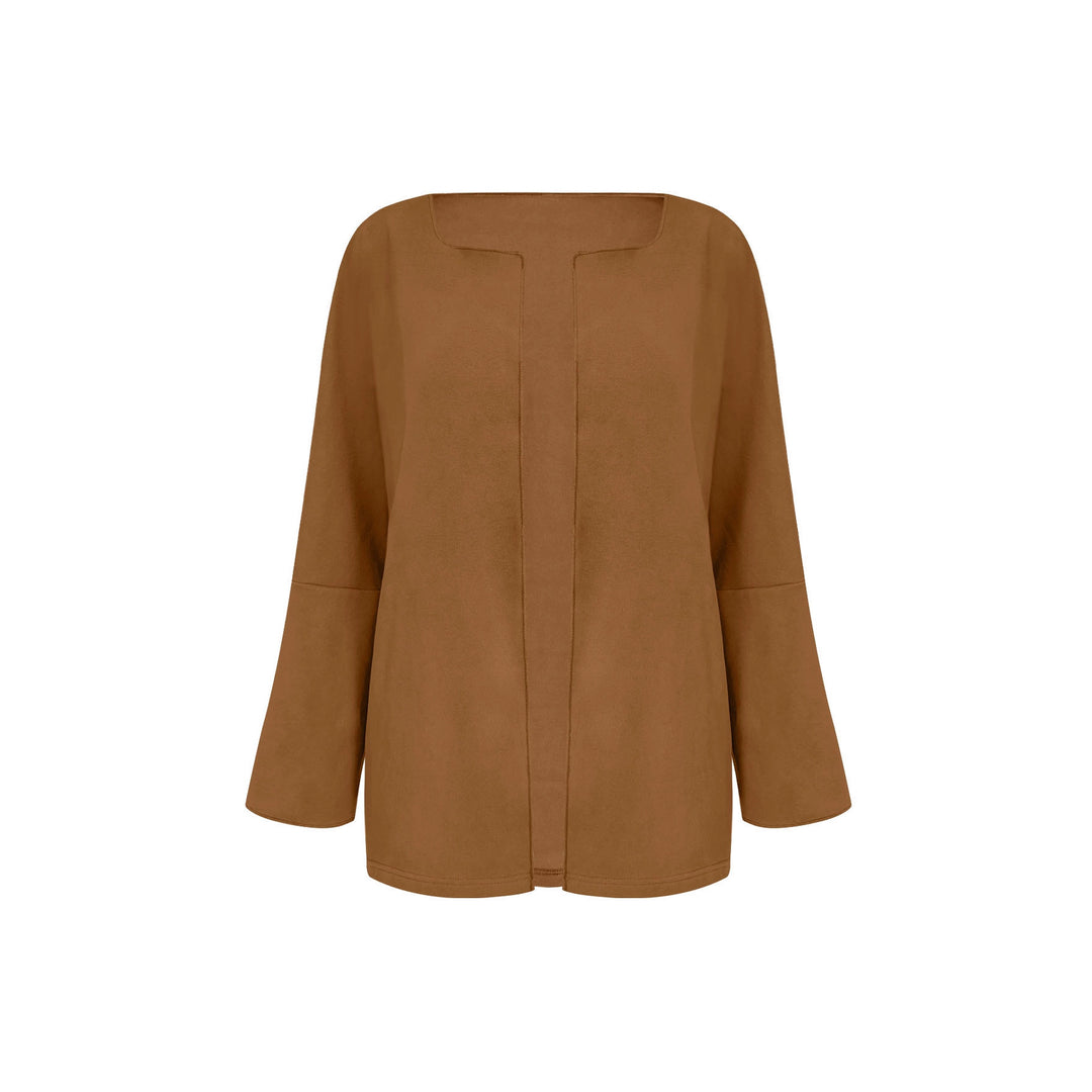 Damen Leichter Oversize-Mantelblazer mit offenem Schnitt und weiten Ärmeln Drune