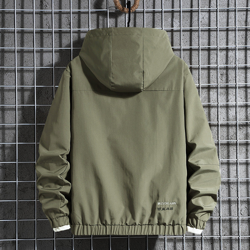 Herren Kapuzen-Fieldparka mit verdeckter Reißverschlussblende, Teddyfleece-Ärmelinnenfutter und Multifunktionstaschen Drune