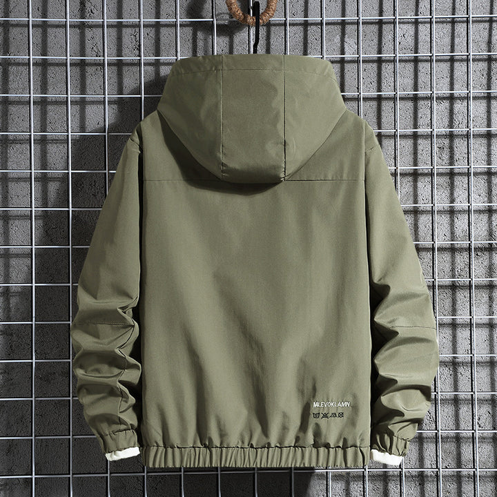 Herren Kapuzen-Fieldparka mit verdeckter Reißverschlussblende, Teddyfleece-Ärmelinnenfutter und Multifunktionstaschen Drune