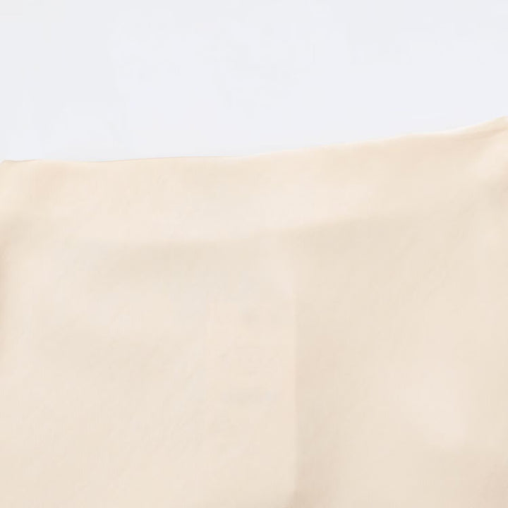 Damen Fließender Satin-Midirock mit Knotengürtel und Kontrastkante Drune