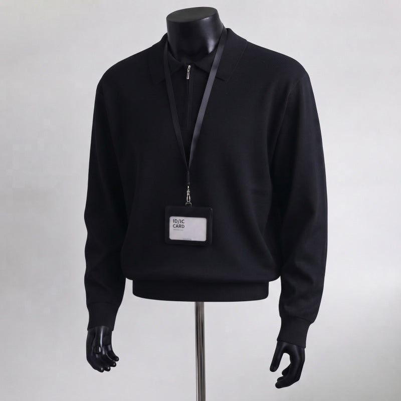 Herren Hochwertiger Strickpullover mit Reißverschluss Drune