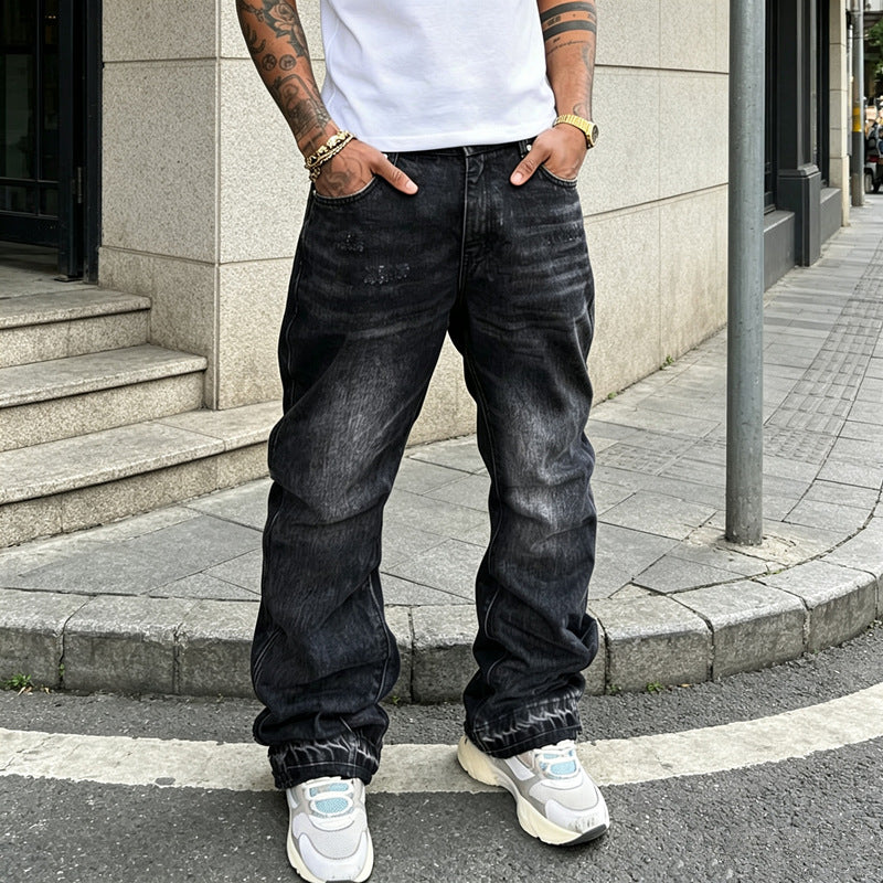 Herren Lässige Denim-Jeans mit Destroyed-Details Drune