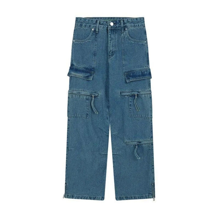 Herren Modische Cargo-Jeans mit Reißverschlüssen Drune