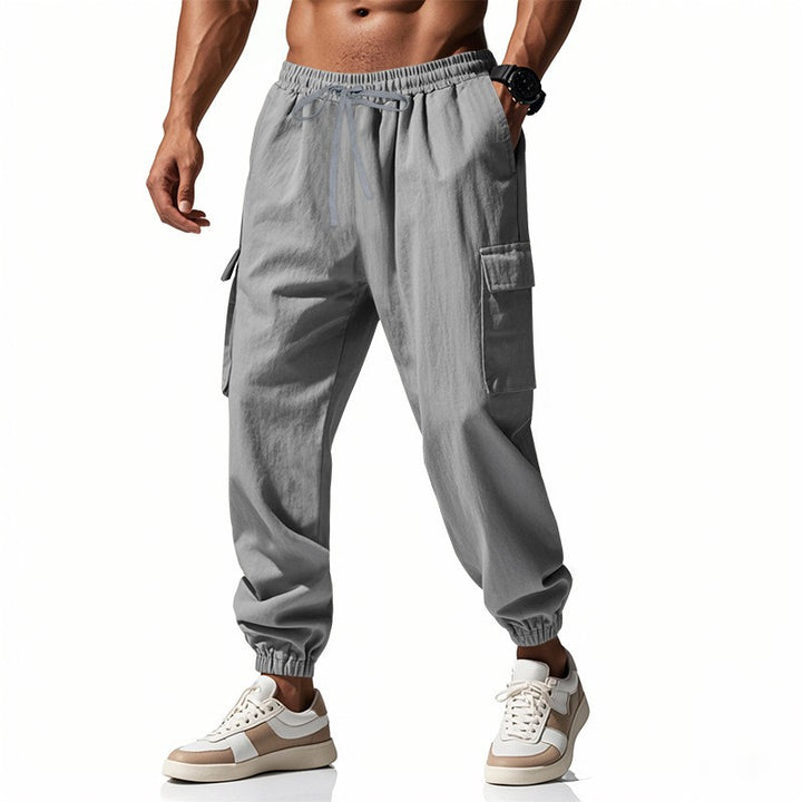 Herren Cargo-Jogginghose mit seitlichen Reißverschlusstaschen und elastischem Bund Drune