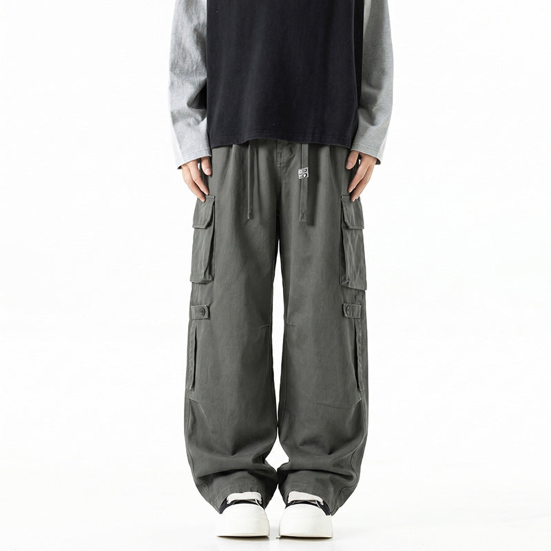 Herren Extraweite Baggy-Cargo-Hose mit Elastikbund, Tunnelzug und Mehrfach‑Utility‑Taschen Drune