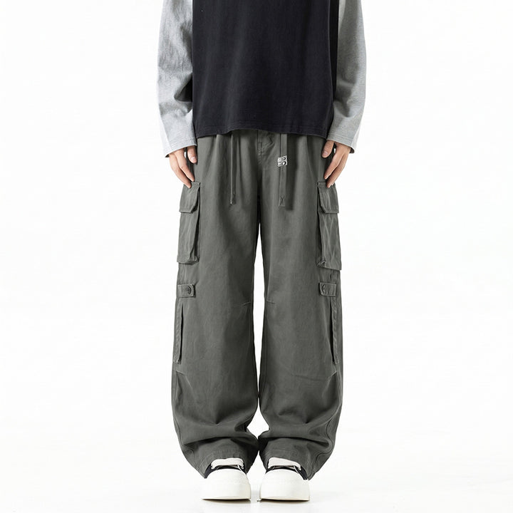 Herren Extraweite Baggy-Cargo-Hose mit Elastikbund, Tunnelzug und Mehrfach‑Utility‑Taschen Drune