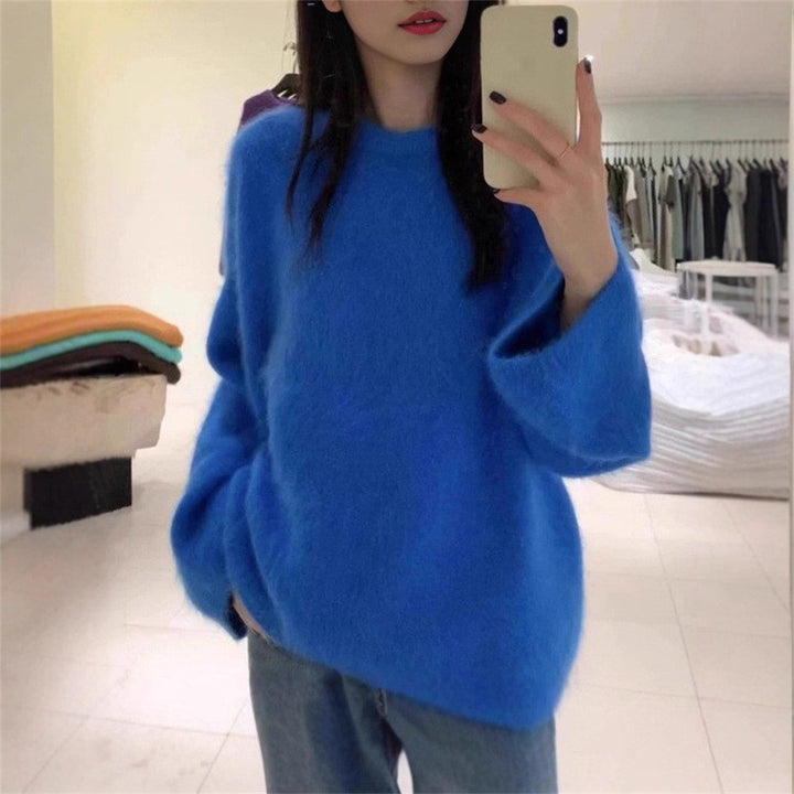 Damen Flauschiger Pullover mit oversized Schnitt aus Mohair-Wolle Drune