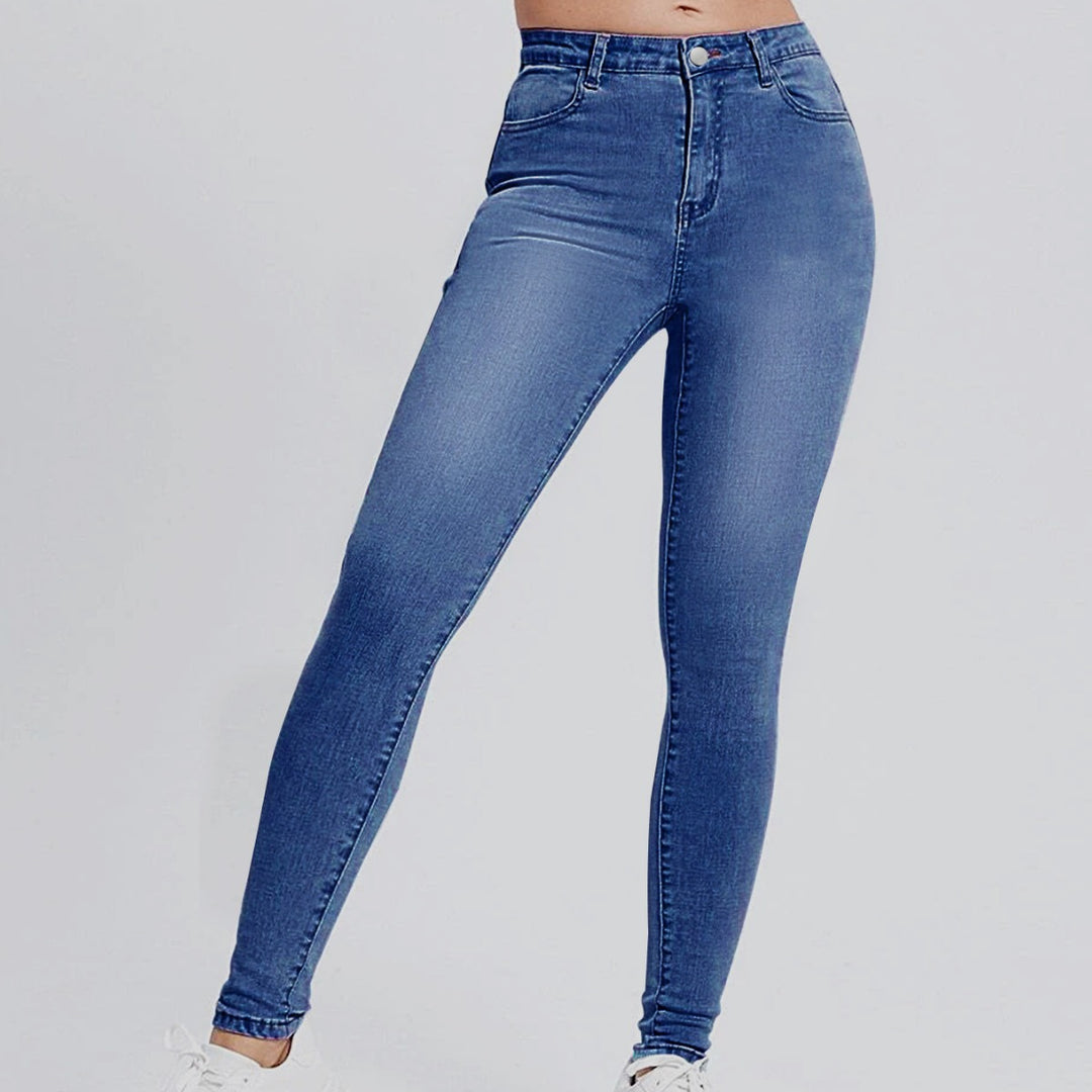 Damen Slim Fit Jeans mit hohem Taillenschnitt und figurformendem Stretch Drune