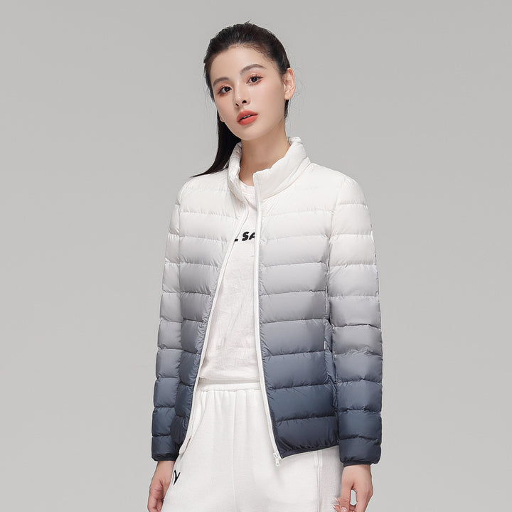 Damen ultraleichte Kapuzen-Steppjacke mit kompaktem Packmaß und windabweisender Hülle Drune