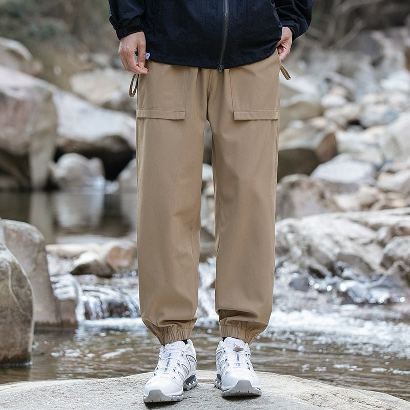Herren Weite Relaxed-Cargo-Freizeithose mit Tunnelzugbund & Multifunktions‑Taschen Drune