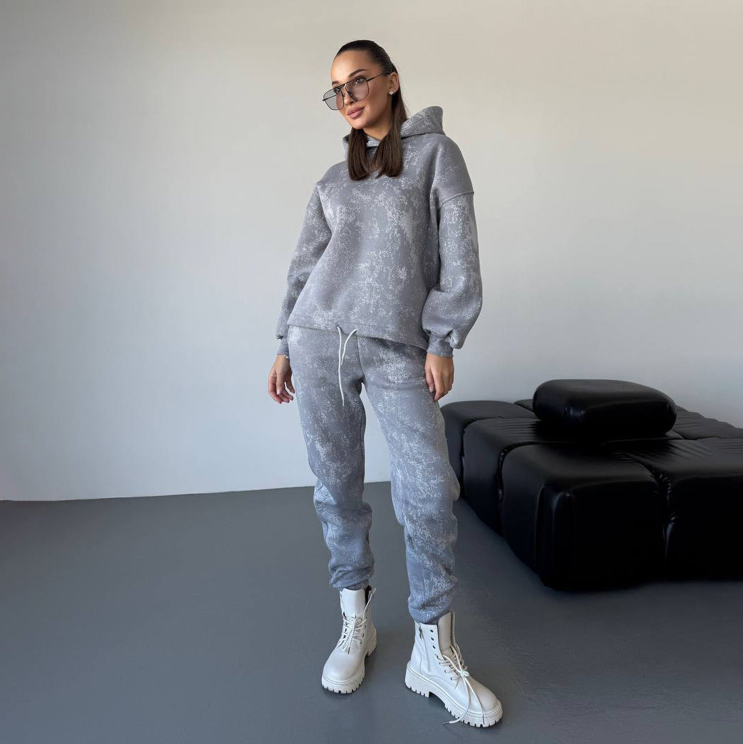 Damen Sportives Set mit lässigem Hoodie und bequemen Jogginghosen Drune