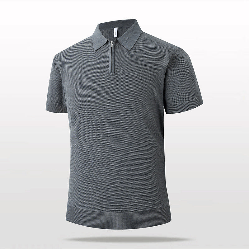 Herren Kurzarm Poloshirt mit Reißverschluss Drune