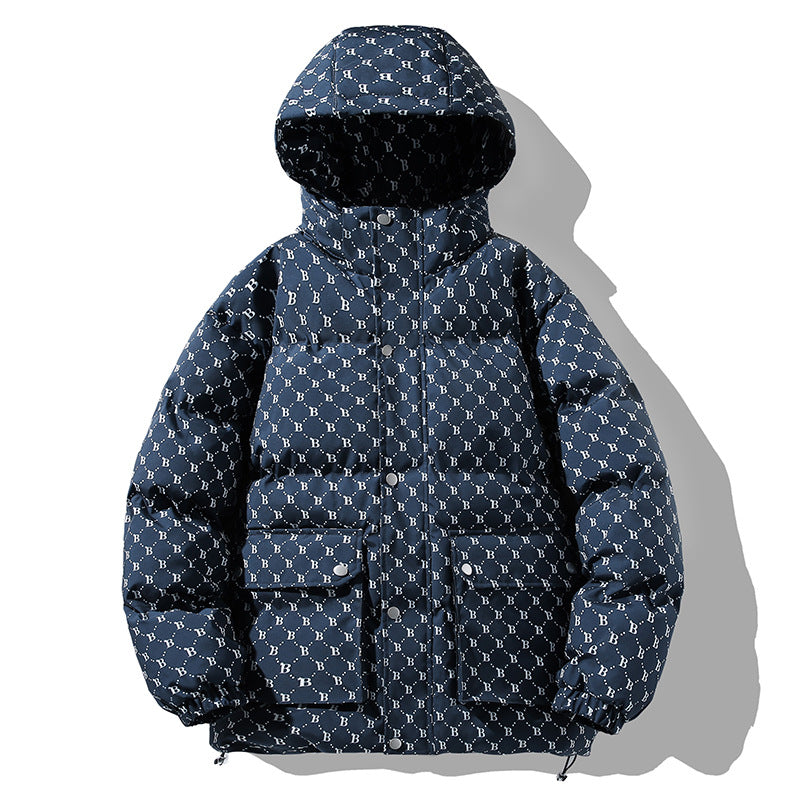Herren Wattierter Kapuzenparka mit Thermofüllung wasserabweisender Oberfläche & Multifunktionstaschen Drune
