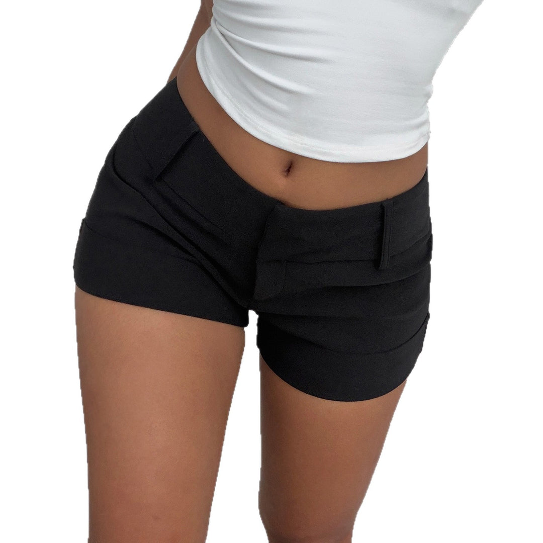 Damen stylische Shorts mit komfortablem hohen Bund und umgeschlagenem Saum Drune
