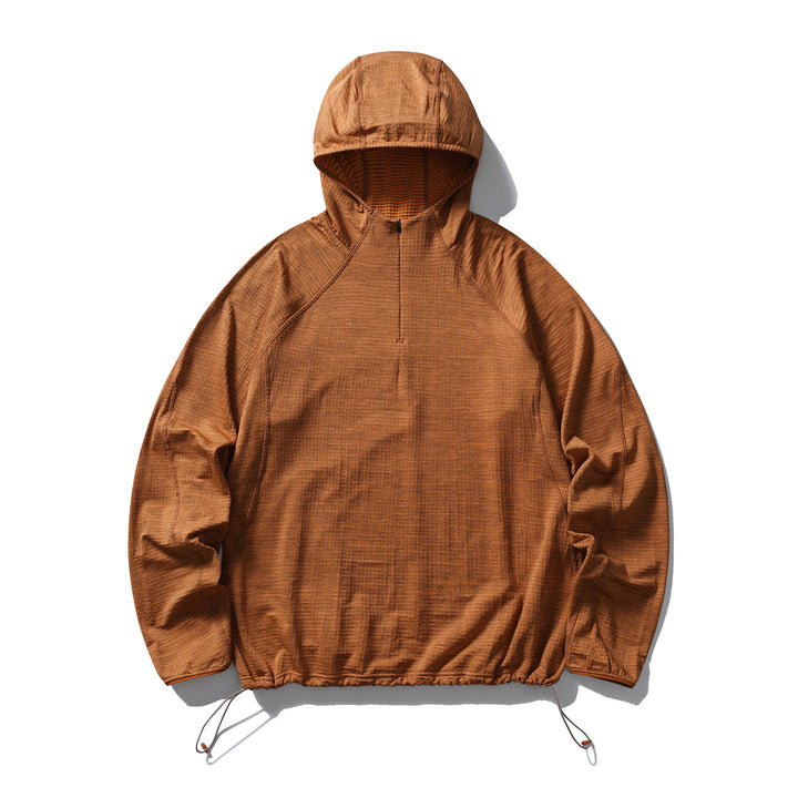 Herren Leichter Half‑Zip Kapuzenpullover aus technischem Funktionsmaterial Drune