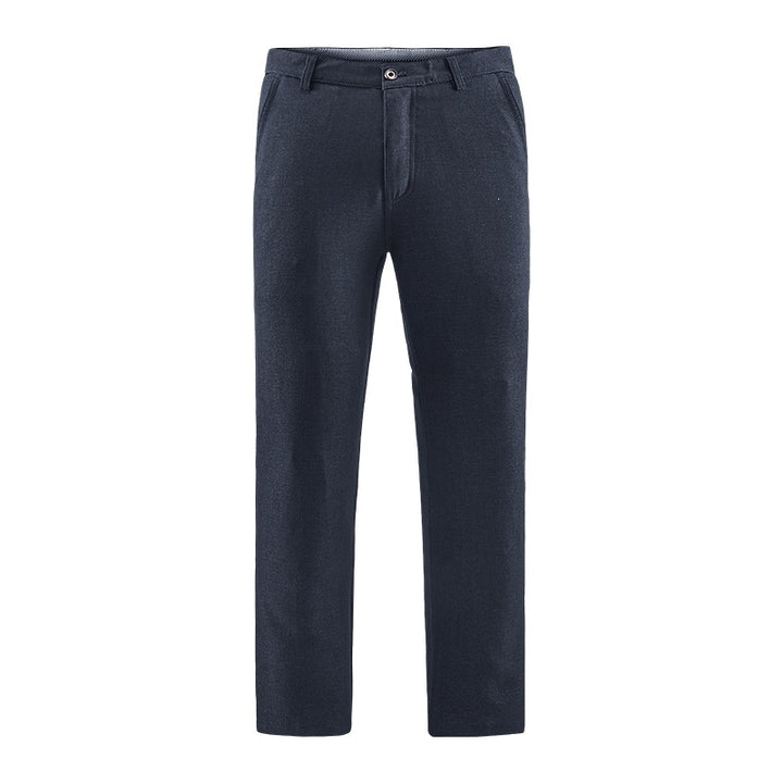 Herren Tailored-Chinohose mit geradem Bein, Gürtelschlaufen & Wiener Naht Drune