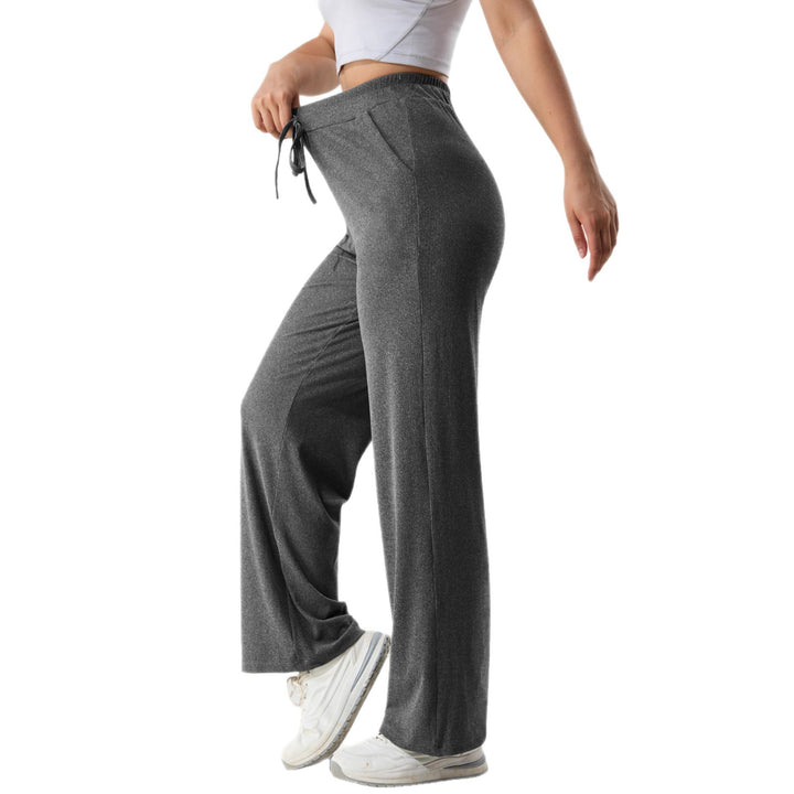 Damen weite Jersey-Loungehose mit hohem Komfortbund und Seitentaschen Drune