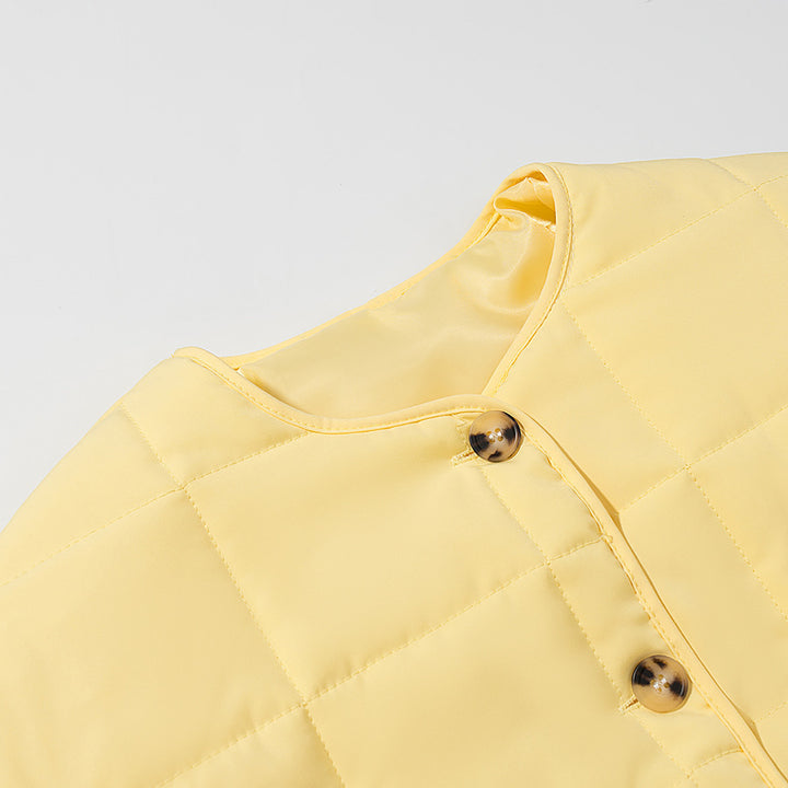 Damen gesteppte Übergangsjacke mit praktischen Druckknöpfen und Taschen Drune