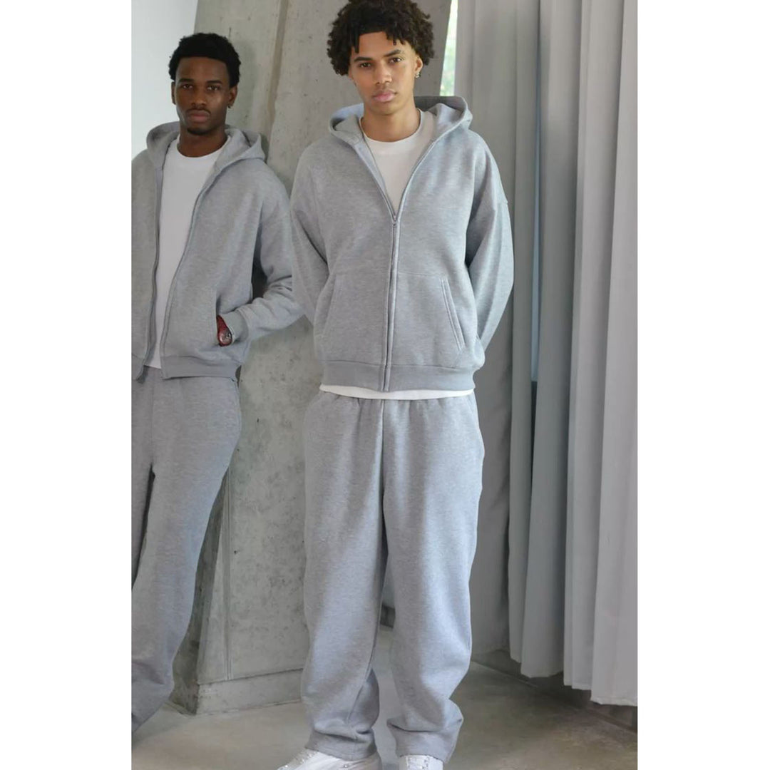 Herren nan Oversize Zip-Hoodie und Relaxed Sweatpants Set Drune