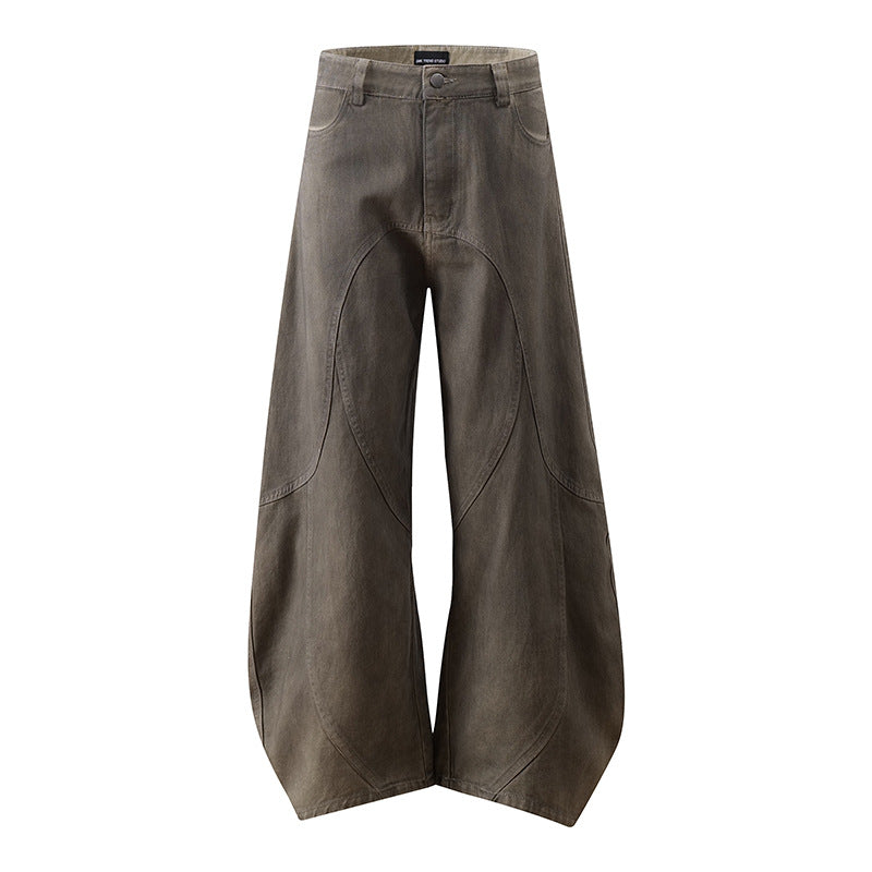 Damen Weite High‑Waist Culotte‑Hose mit ballonförmiger Silhouette und Zierpaneelen Drune