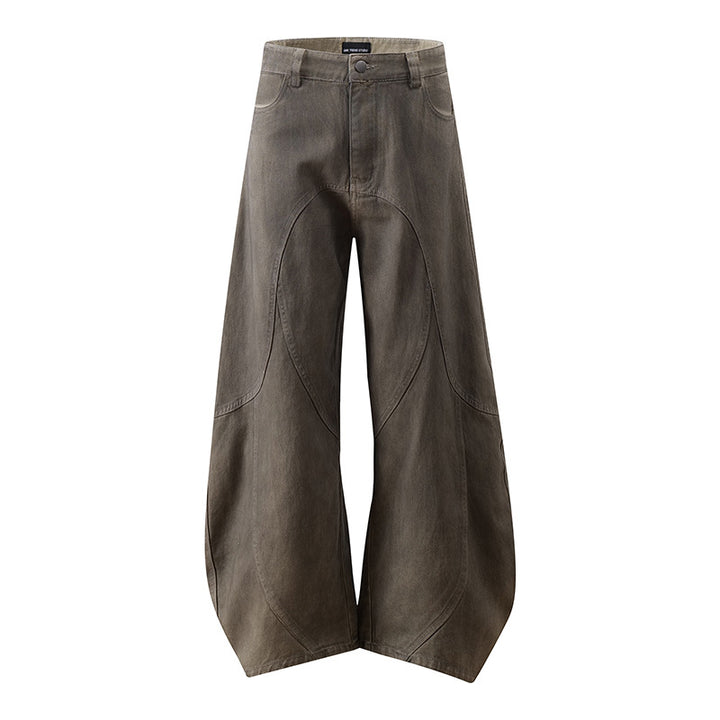 Damen Weite High‑Waist Culotte‑Hose mit ballonförmiger Silhouette und Zierpaneelen Drune