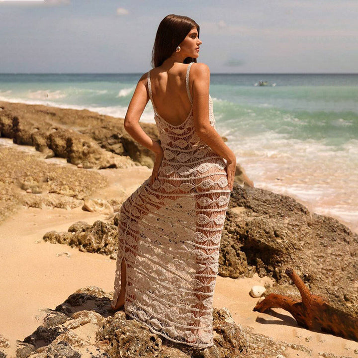 Damen luftiger gehäkelter Strandüberwurf Drune