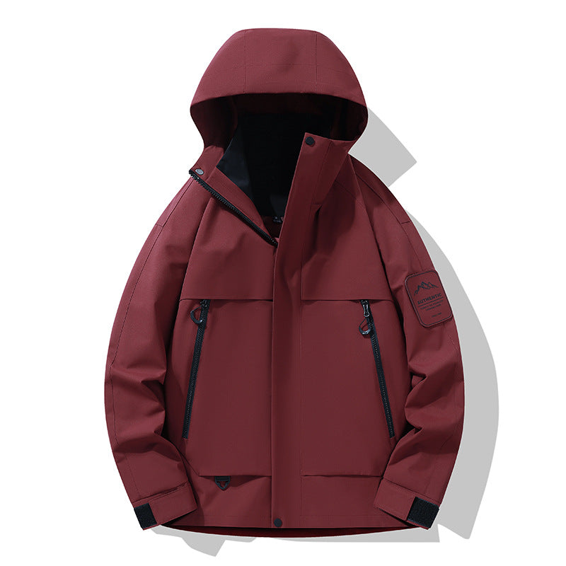 Herren multifunktionale Wasserfeste Softshell-Regenjacke mit abnehmbarer Fleece-Innenjacke Drune