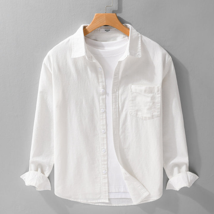 Herren Soft‑Touch Baumwollmix Overshirt im Layering‑Look mit Brusttasche Drune