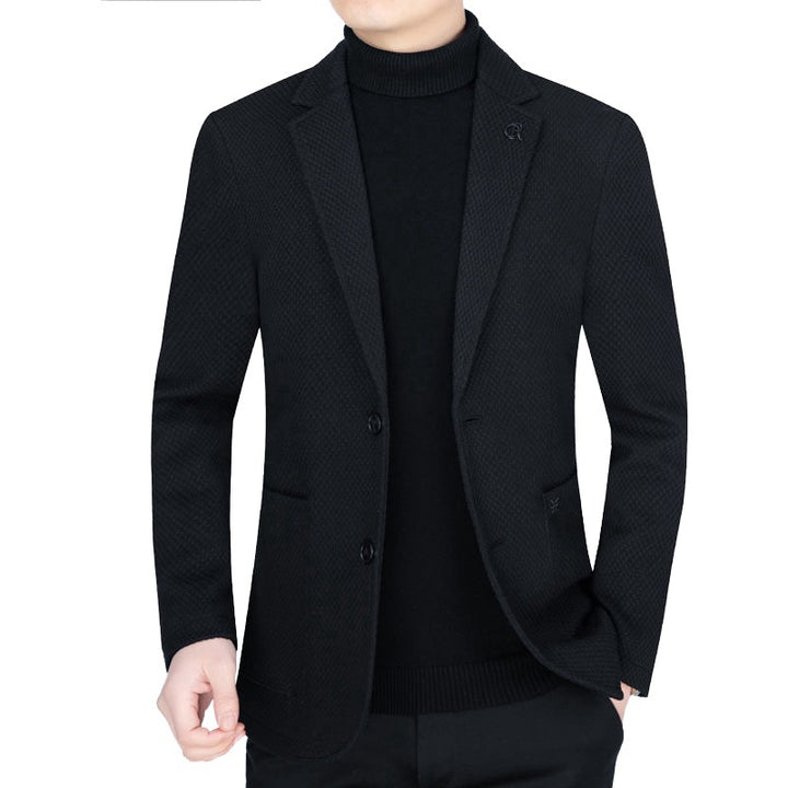 Herren Unstrukturiertes Slim-Fit ReisDrunelazer aus strukturierter Strickoptik mit aufgesetzten Taschen Drune