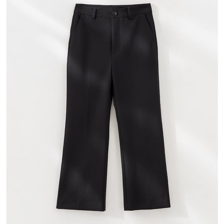 Damen Tailored-Stoffhose mit Bügelfalte, weiter Beinführung und Gürtelschlaufen Drune