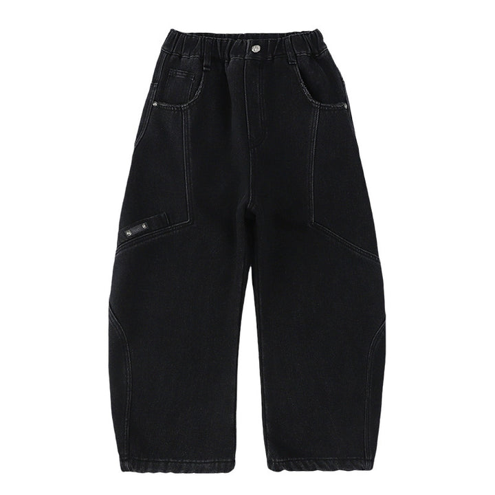 Unisex weite Cargo-Jeans mit kreativen Nähten Drune