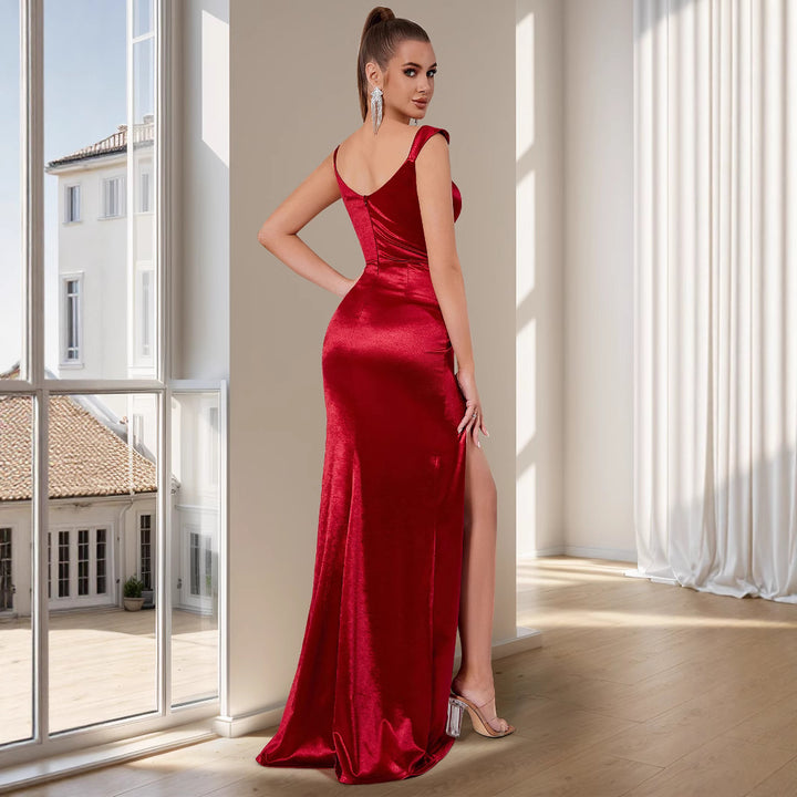 Damen Figurumspielendes Abendkleid mit Herzausschnitt und dezenter Drapierung Drune