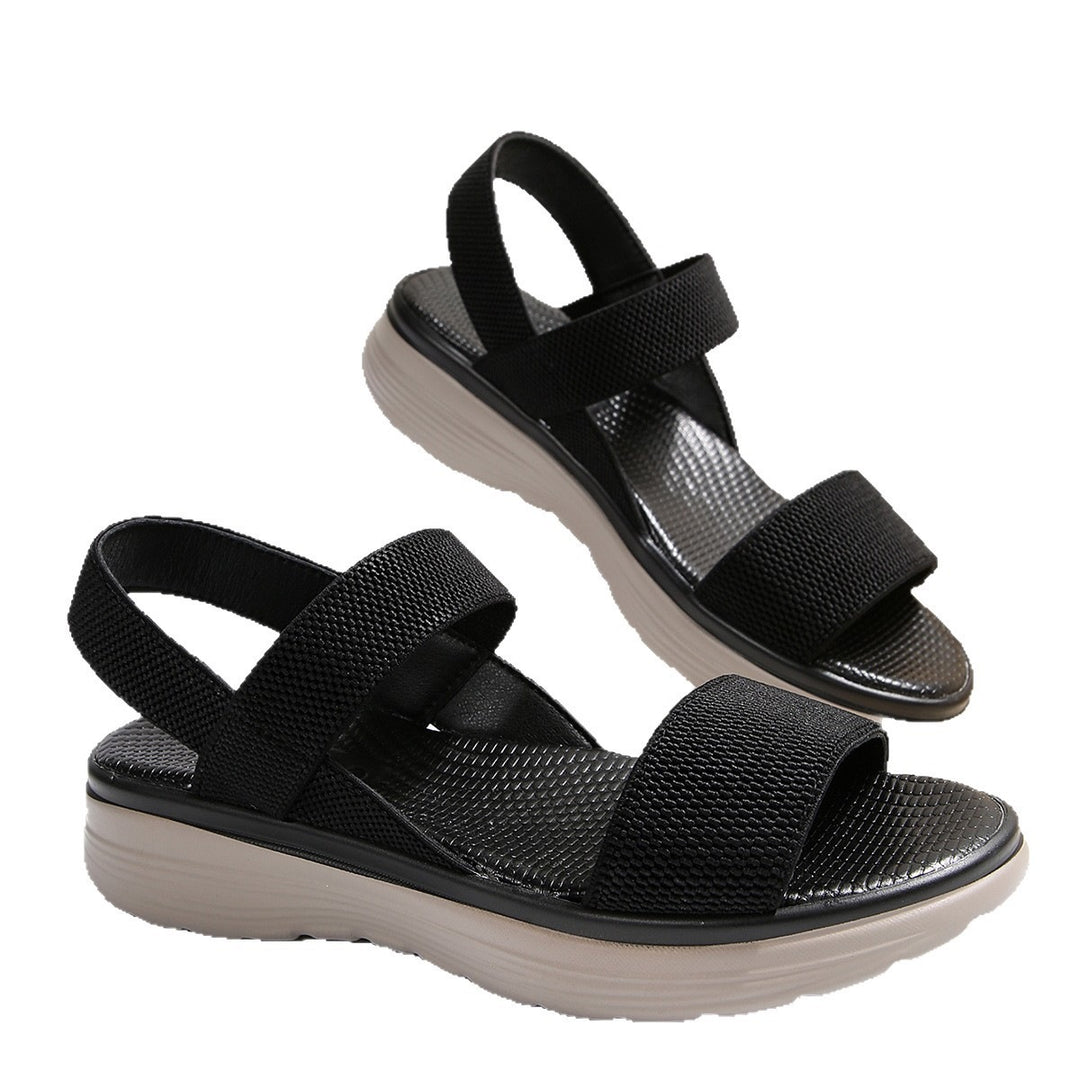 Damen Leichte Stretch‑Sandalen mit gepolstertem Komfortfußbett und dämpfender Plateau‑Sohle Drune