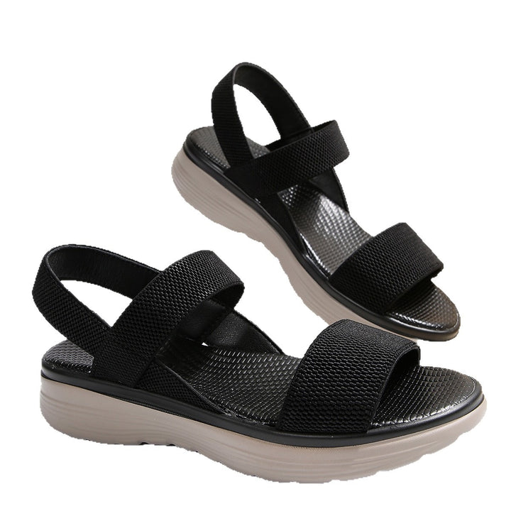 Damen Leichte Stretch‑Sandalen mit gepolstertem Komfortfußbett und dämpfender Plateau‑Sohle Drune
