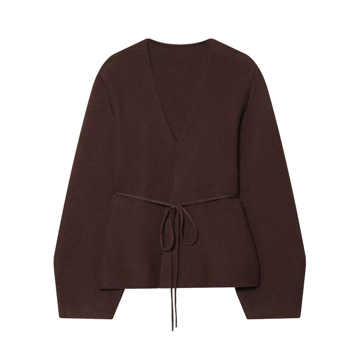 Damen Strickjacke mit eleganter Taillierung und V-Ausschnitt Drune