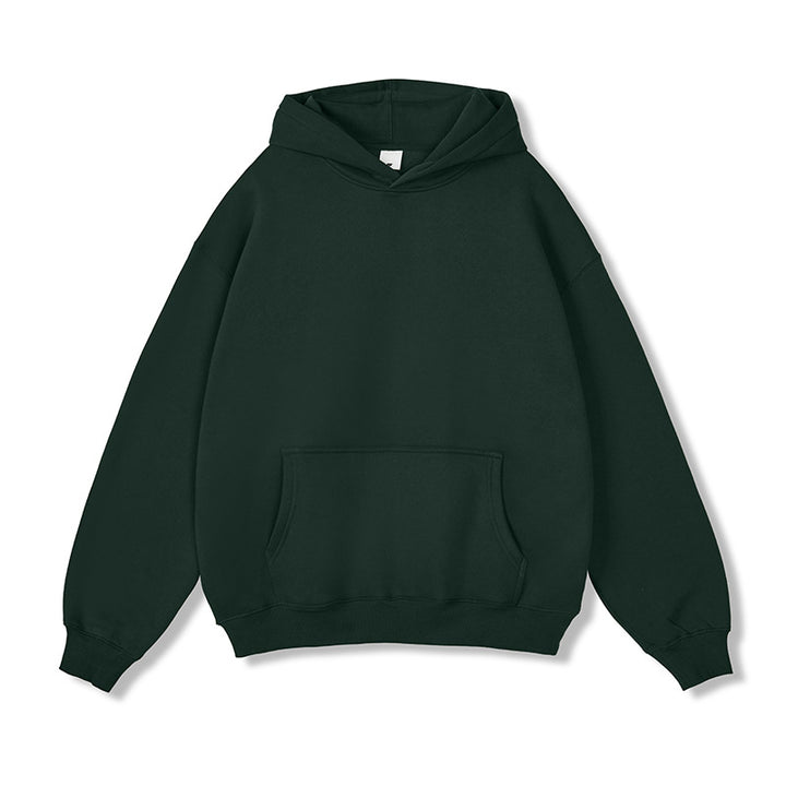 Unisex Oversize-Kapuzenpullover aus Baumwollmix mit Kängurutasche und gerippten Bündchen Drune